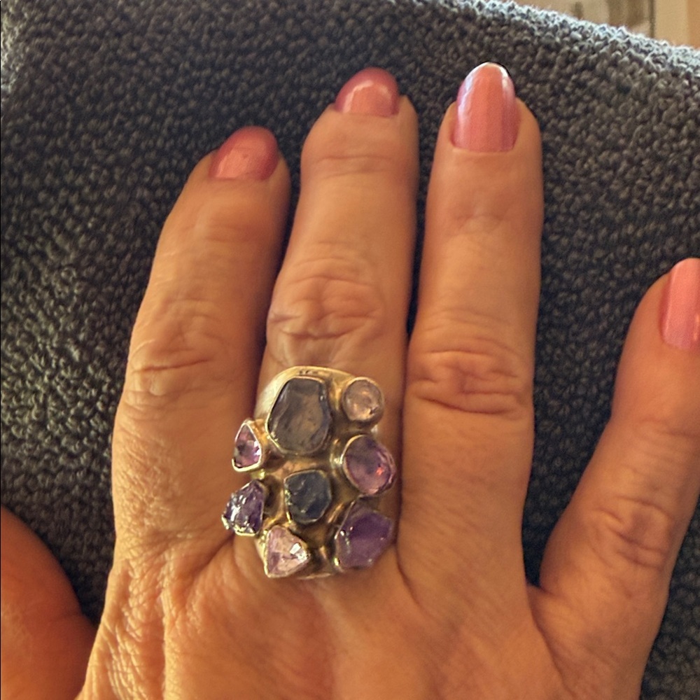 Lilly Barrack Adjustable Silver Multi-Stone Ameth… - image 4